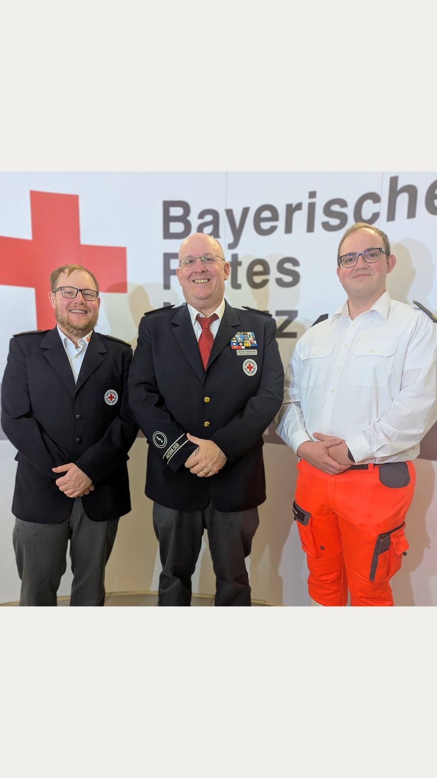 Gruppenfoto der Kreisbereitschaftsleitung des BRK-Kreisverband Fürth: v.l.n.r. Florian Gerneth, Stefan Reissmann, Timo Häusinger